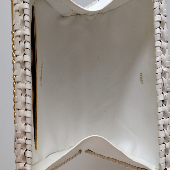 Rodo Italy White Wicker Clutch Vintage